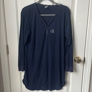 Calvin Klein Dark Blue Long Sleeve Night Shirt